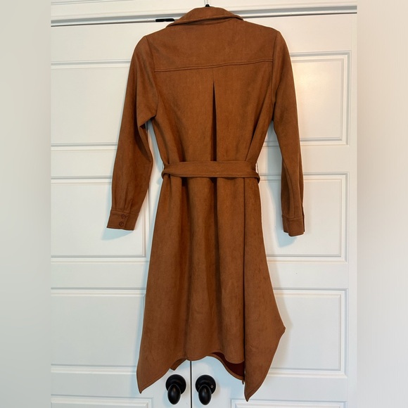 Beautiful Microsuede Boho Chic Camel Dress Small 4-6 - Picture 6 of 6